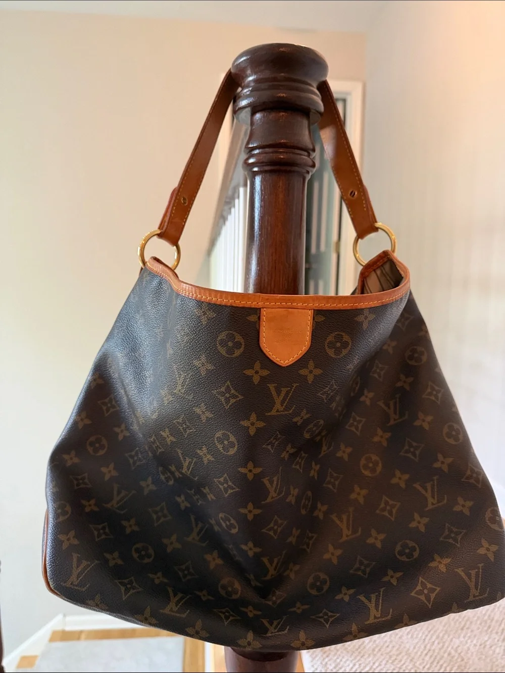 Louis Vuitton Monogram Canvas Shoulder Bag with Vachetta Trim